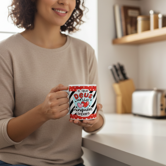 Caneca Casal Personalizada - Que Deus Uniu