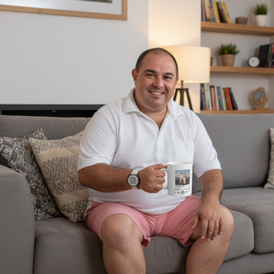 Caneca Personalizada 'A Nossa Música' - Foto, Nomes e Data Especial