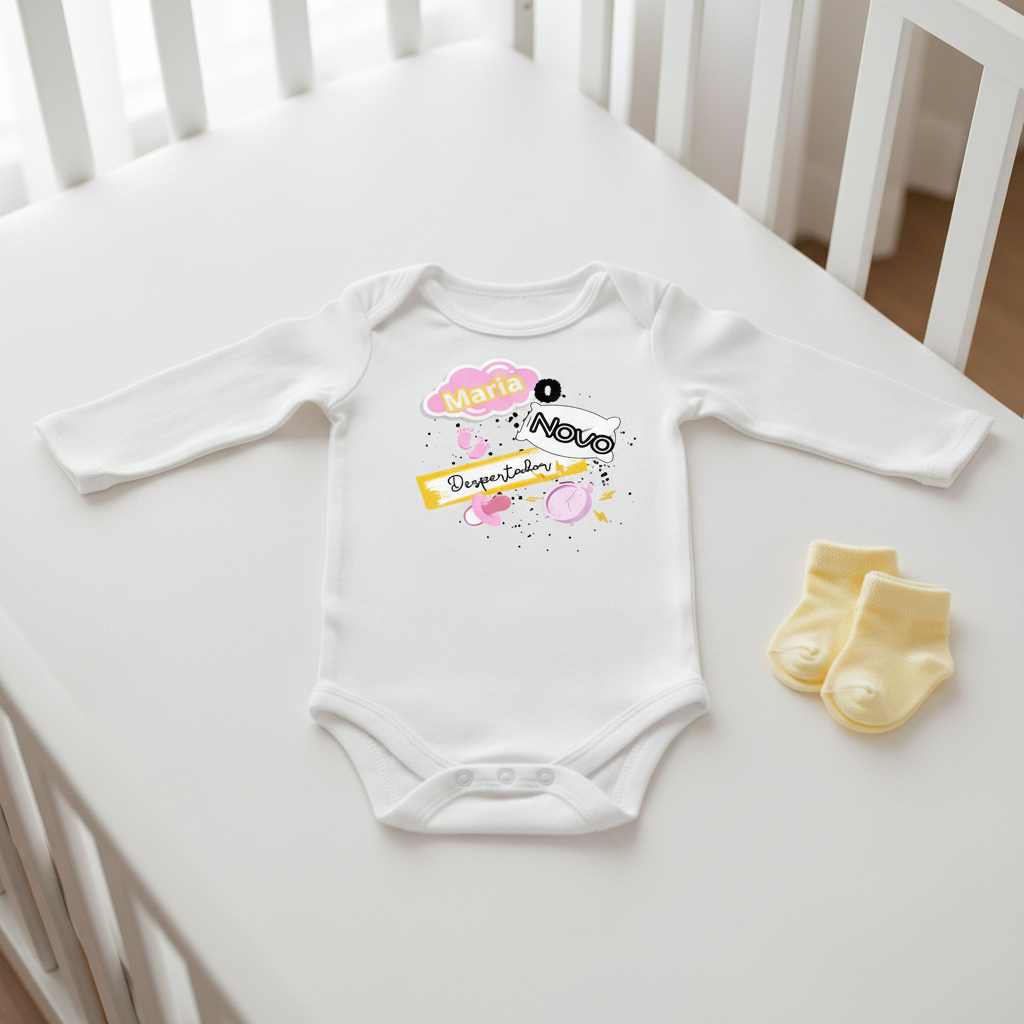 Body Bebé Personalizado com Nome | Prenda Única para Recém-Nascido