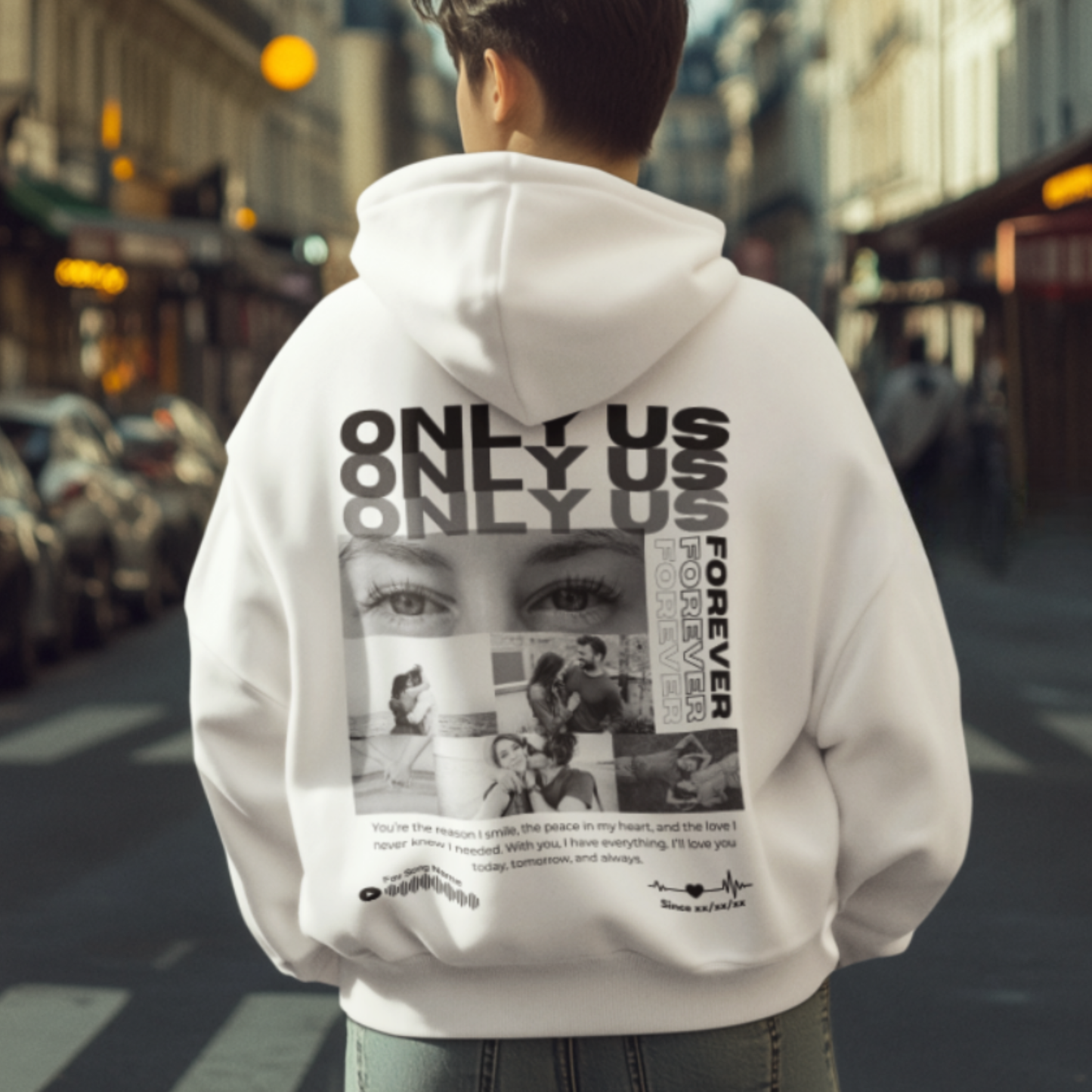 Hoodie Personalizada Only You - Com Fotos e Música