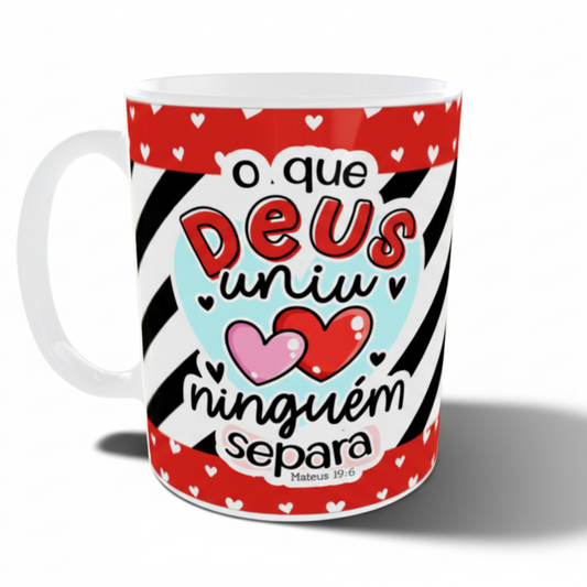 Caneca Casal Personalizada - Que Deus Uniu