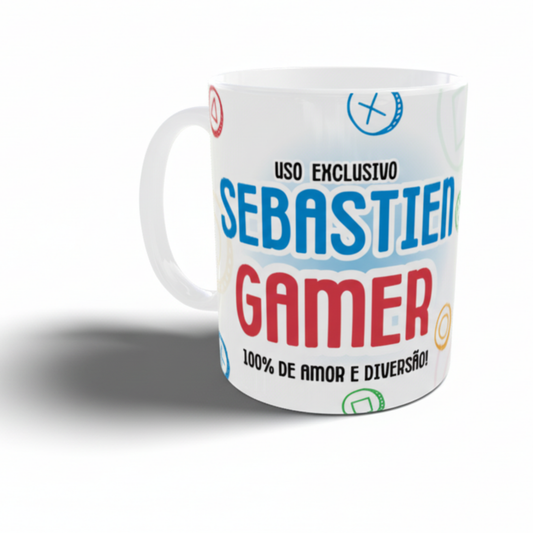 Caneca Gamer Personalizada | Cerâmica Premium com Nome