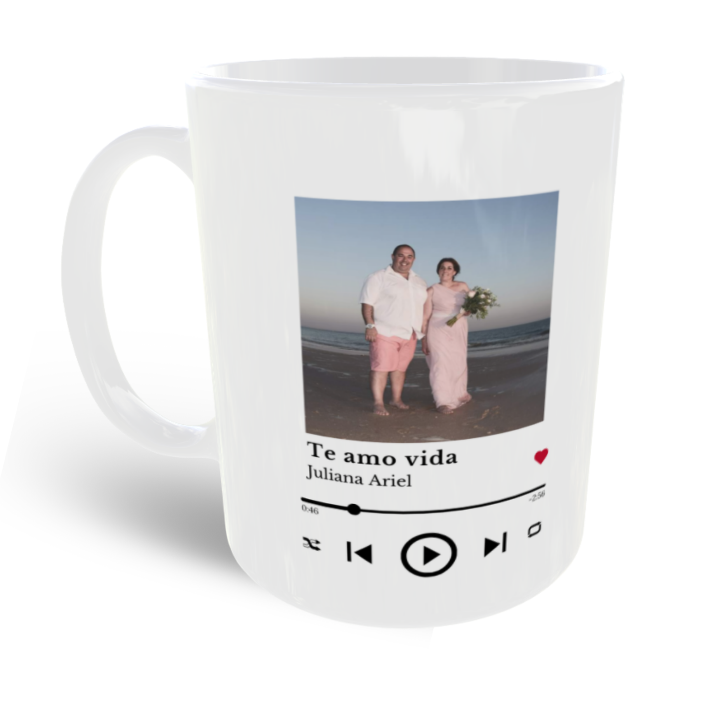 Caneca Personalizada 'A Nossa Música' - Foto, Nomes e Data Especial