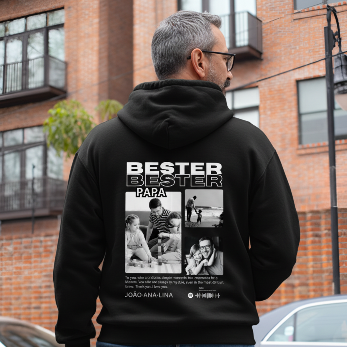 Sudadera personalizada para el mejor con fotos y música
