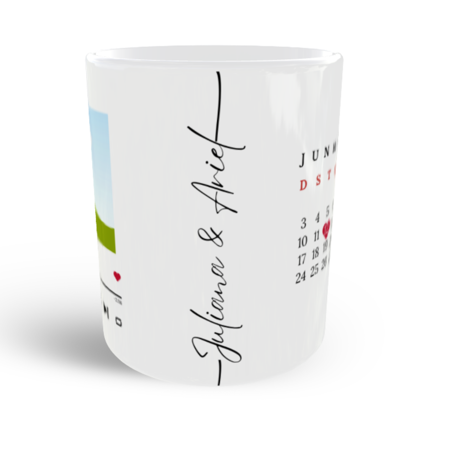 Caneca Personalizada 'A Nossa Música' - Foto, Nomes e Data Especial