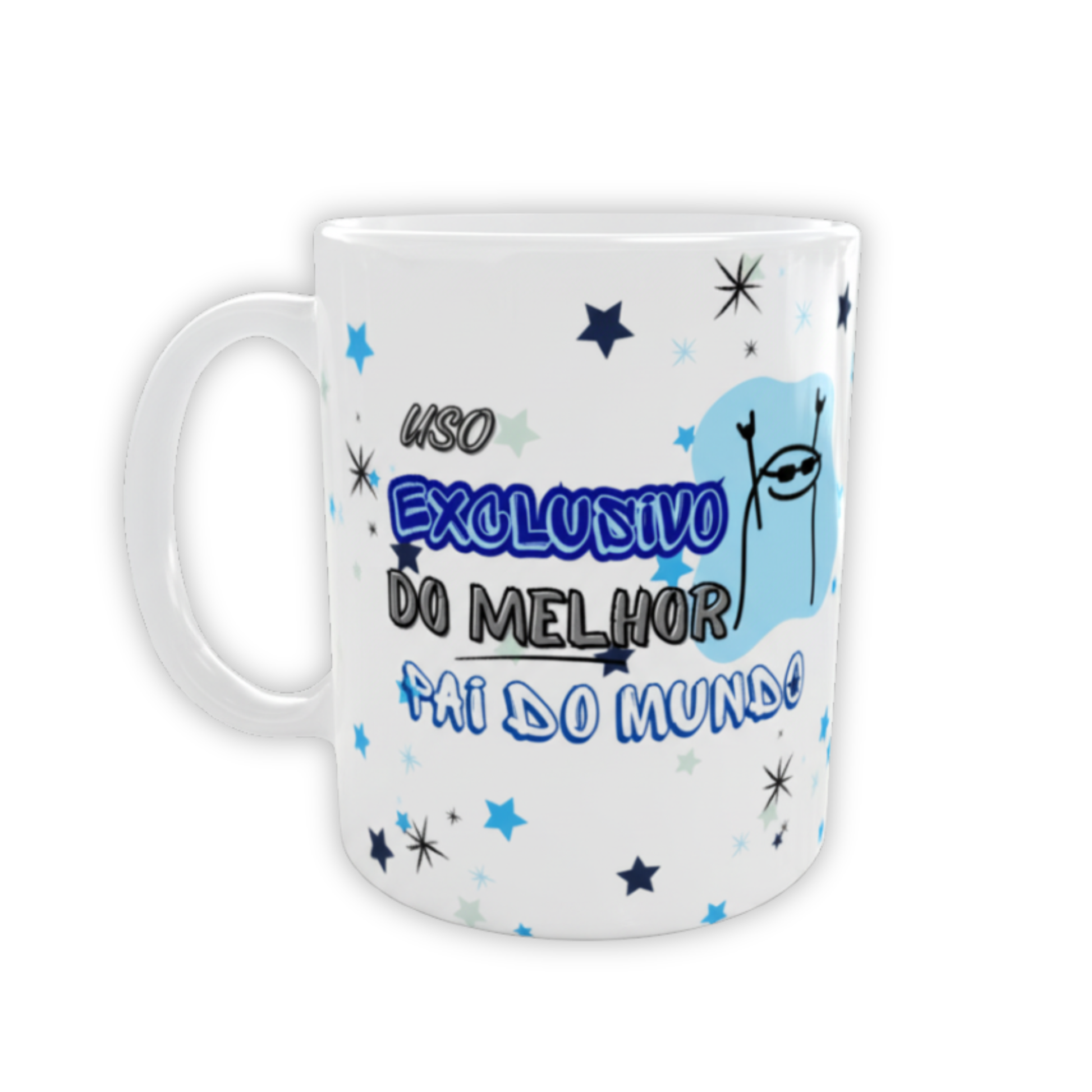 Caneca  melhor do mundo Personalizada com Fotos — Prenda Única para Padrinho, Pai ou Avô