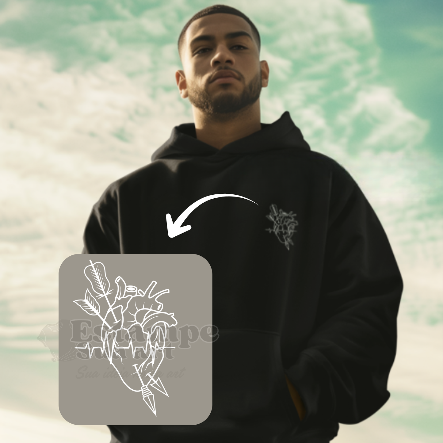 Hoodie one love - 4 fotos