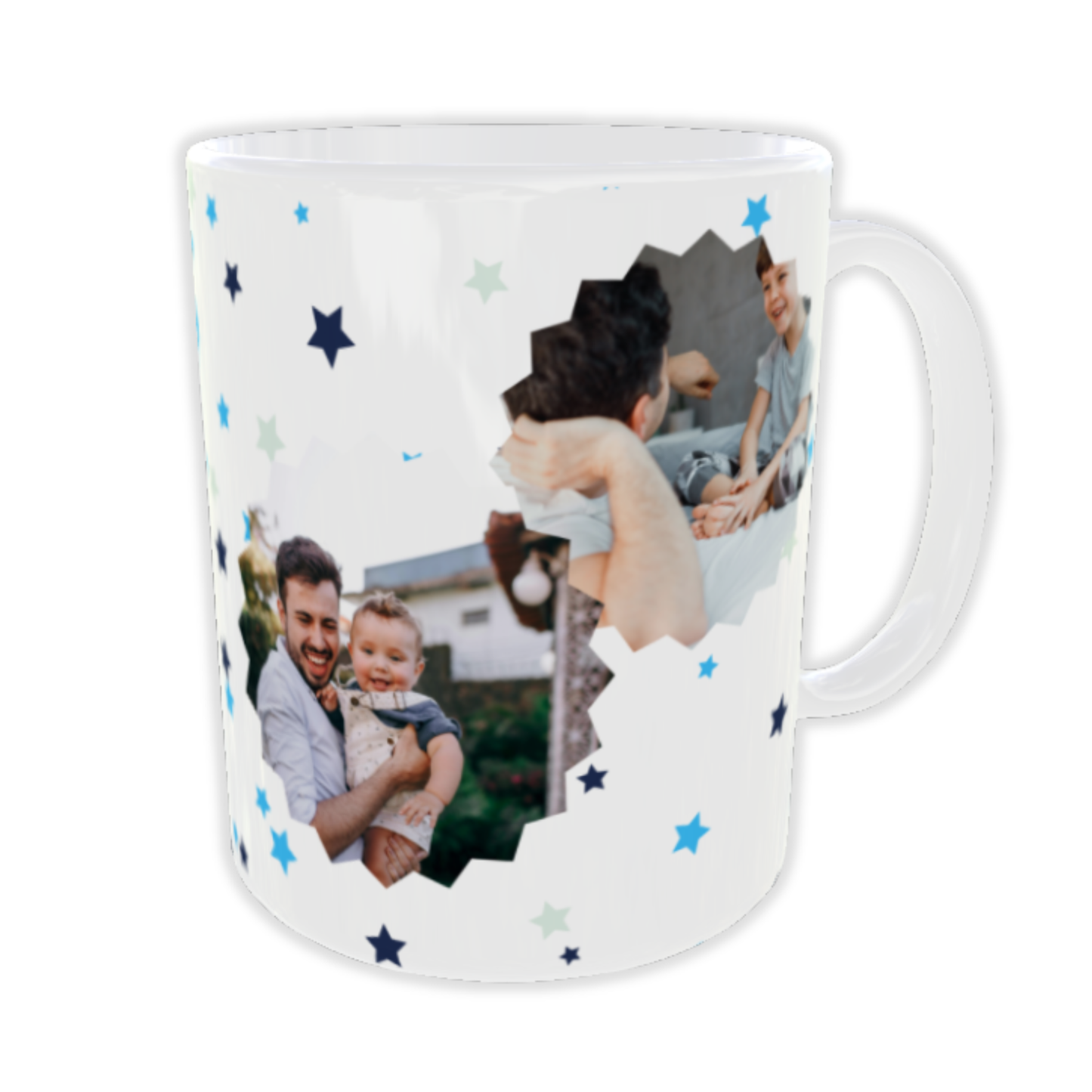 Caneca  melhor do mundo Personalizada com Fotos — Prenda Única para Padrinho, Pai ou Avô