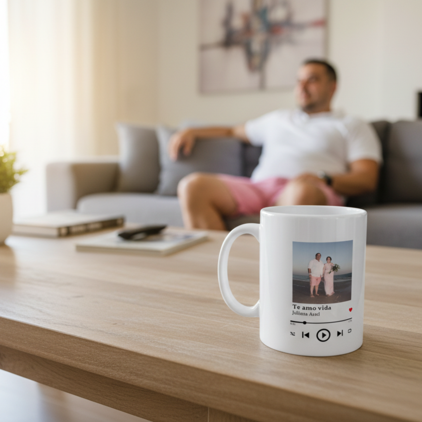 Caneca Personalizada 'A Nossa Música' - Foto, Nomes e Data Especial