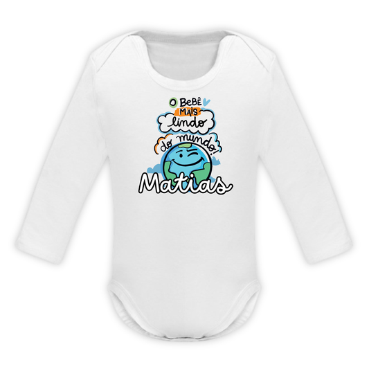 Body Bebé Personalizado com Nome — O Mais Lindo do Mundo