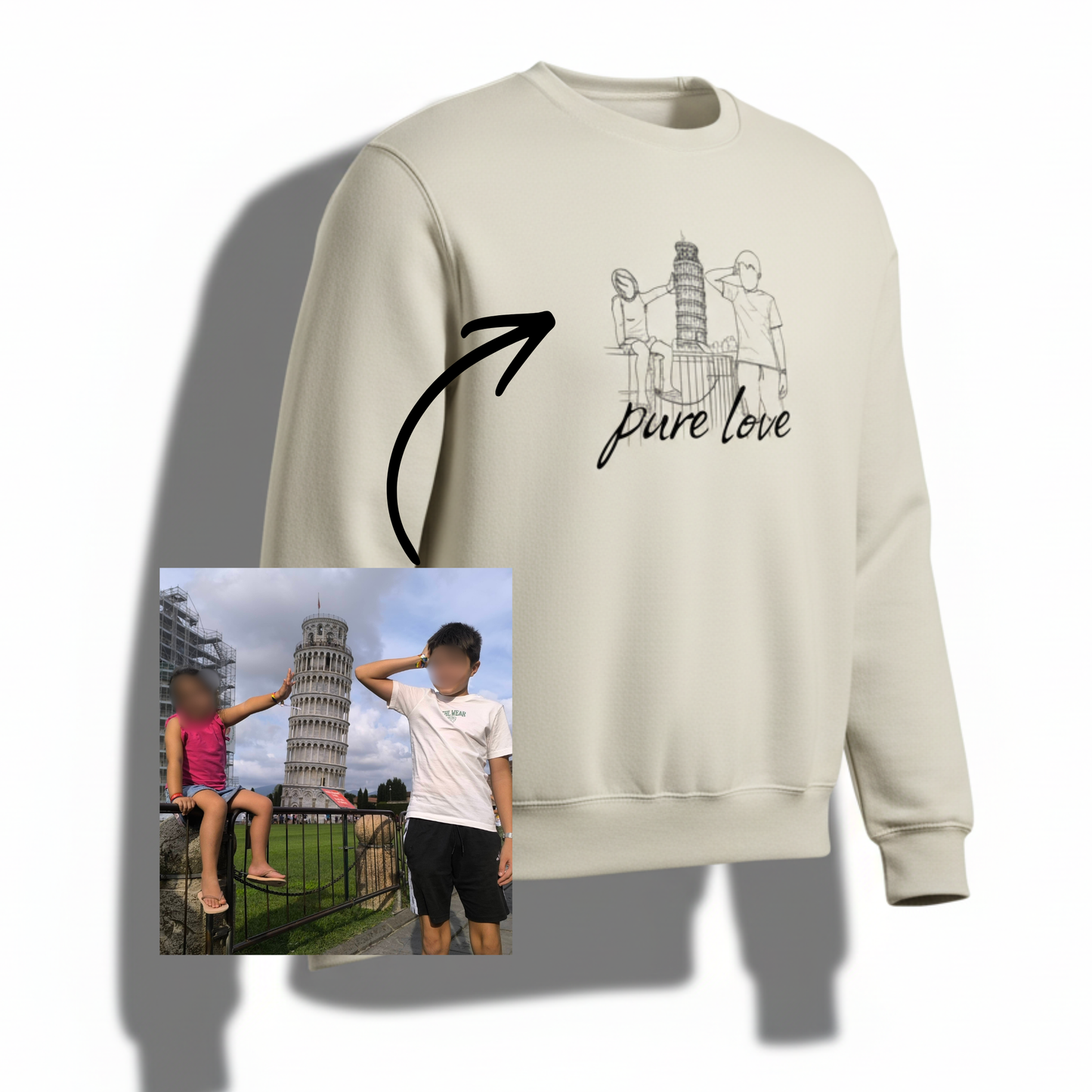sweatshirt pure love  foto- line art