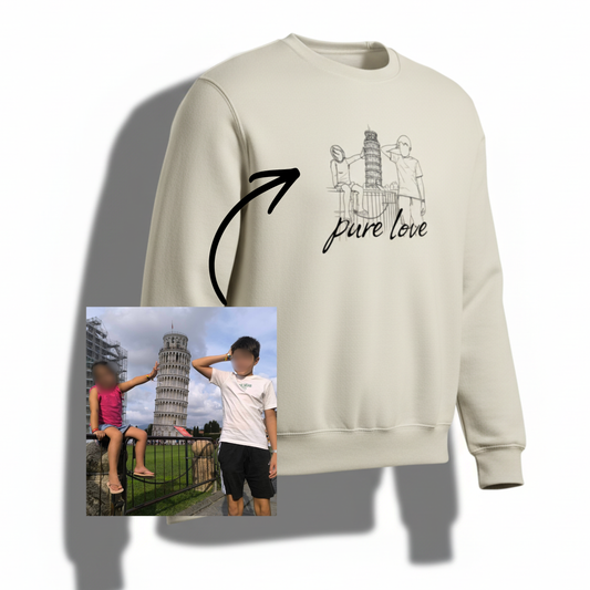 sweatshirt pure love  foto- line art