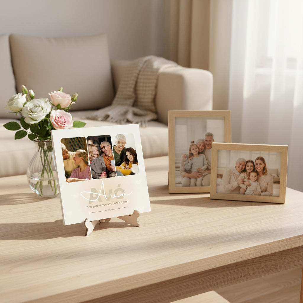 Azulejo Personalizado com Fotos – Presente para Mãe, Avó, Tia ou Madrinha – Estampe Sua Art