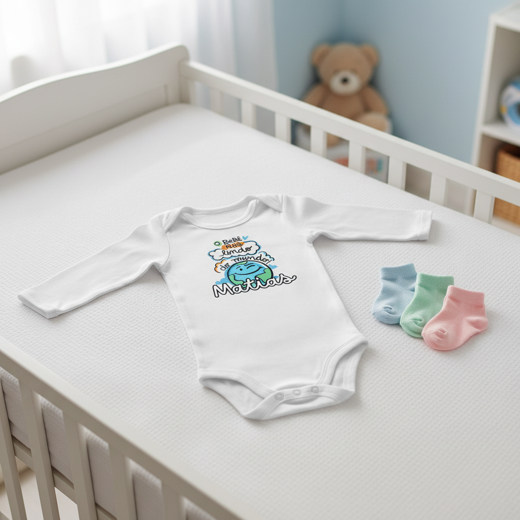 Body Bebé Personalizado com Nome — O Mais Lindo do Mundo