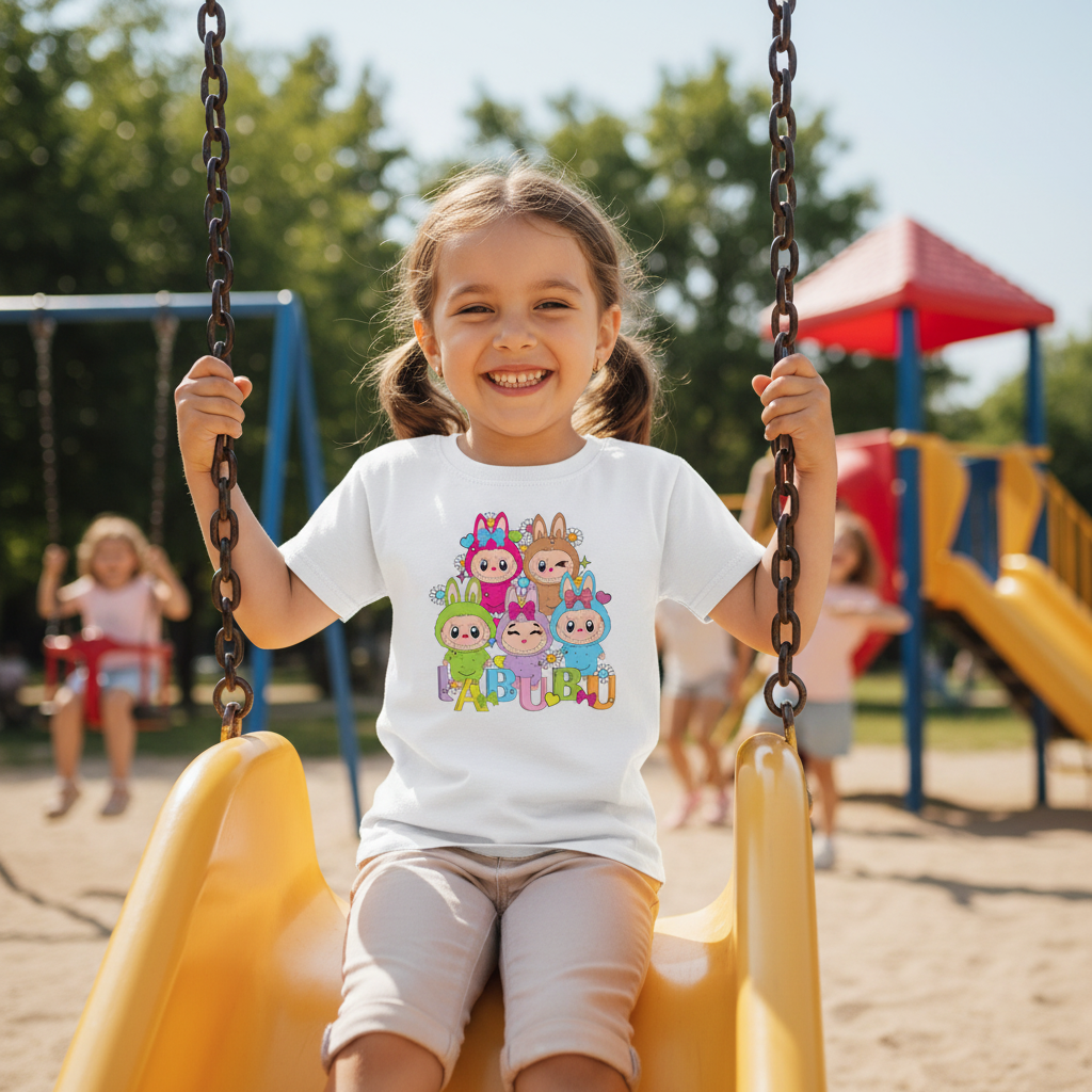 T-shirt Labubu Infantil - Camisola Criança com Arte Original
