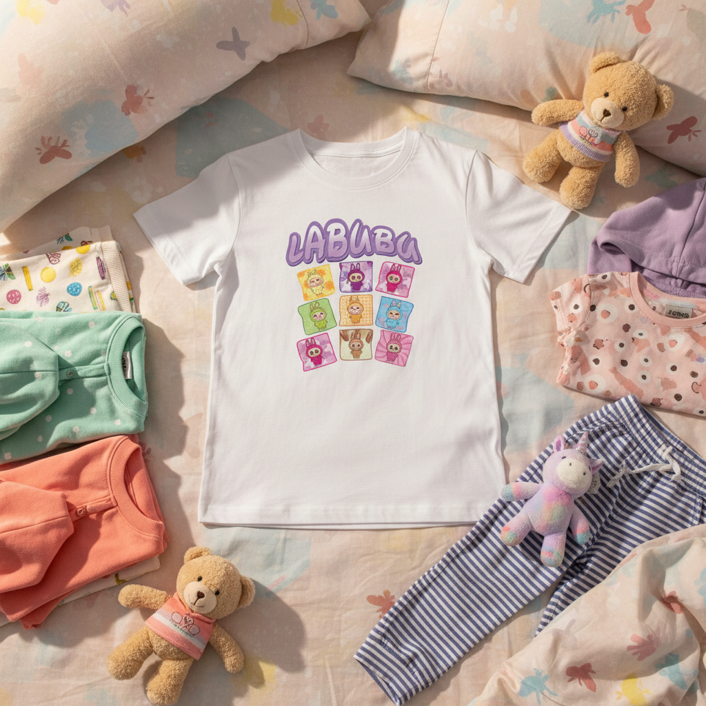 T-shirt Labubu Infantil - Camisola Criança com Arte Original