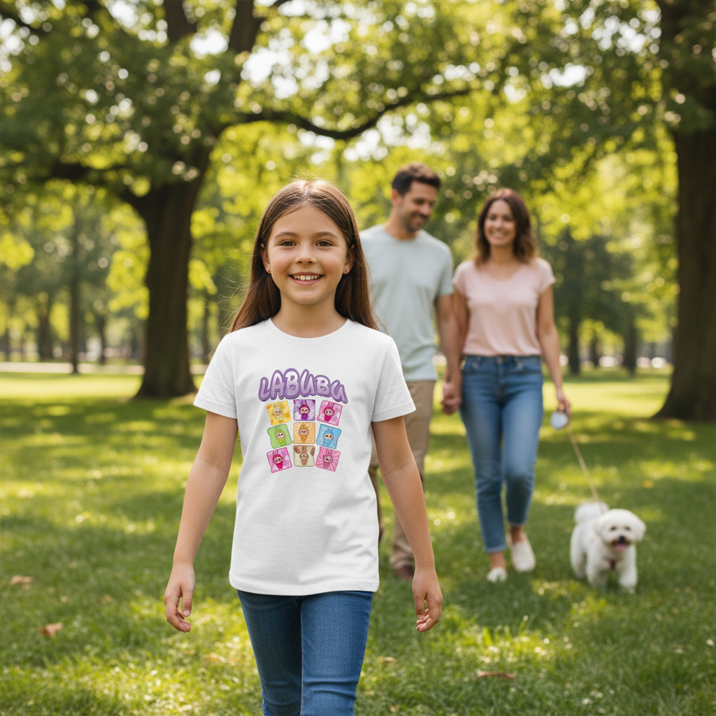 T-shirt Labubu Infantil - Camisola Criança com Arte Original
