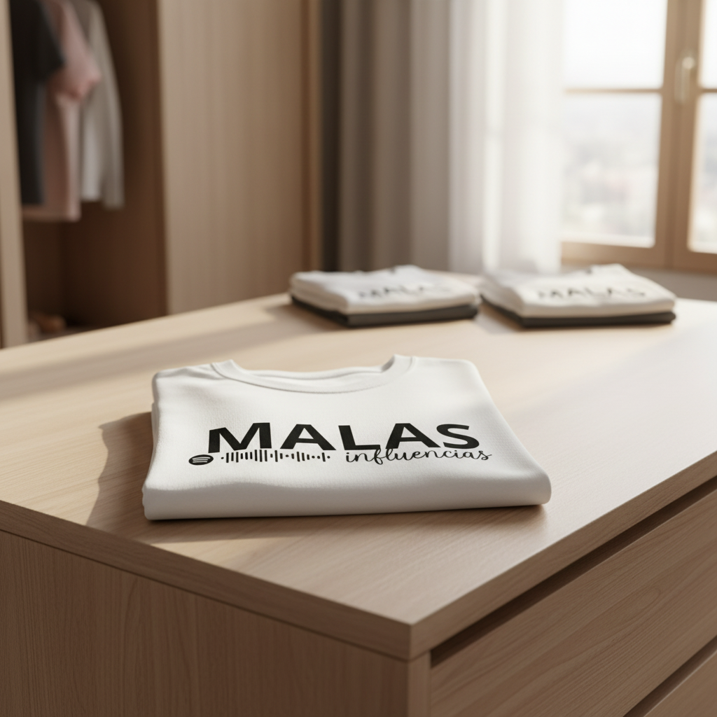 T-shirt Personalizada com Nome e Música Spotify - Rainha das Más Influências