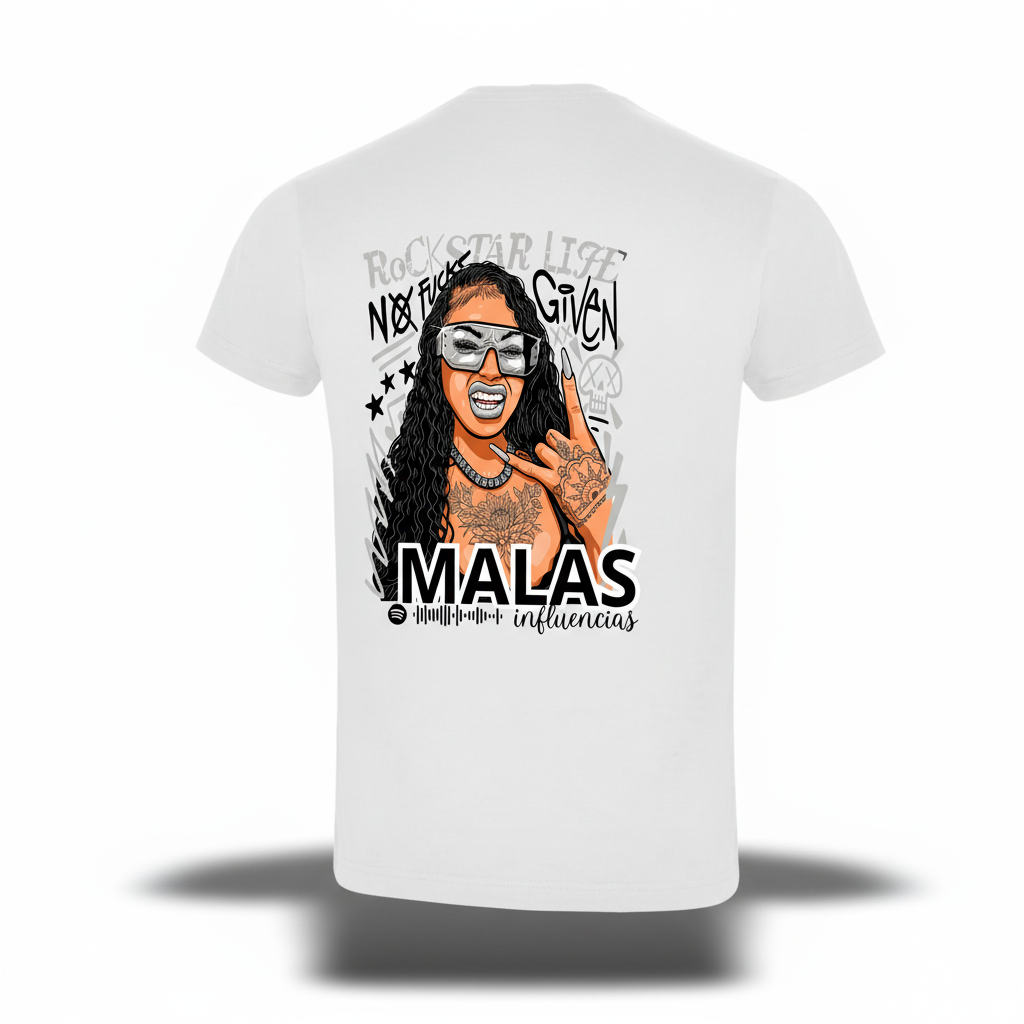 T-shirt Personalizada com Nome e Música Spotify - Rainha das Más Influências