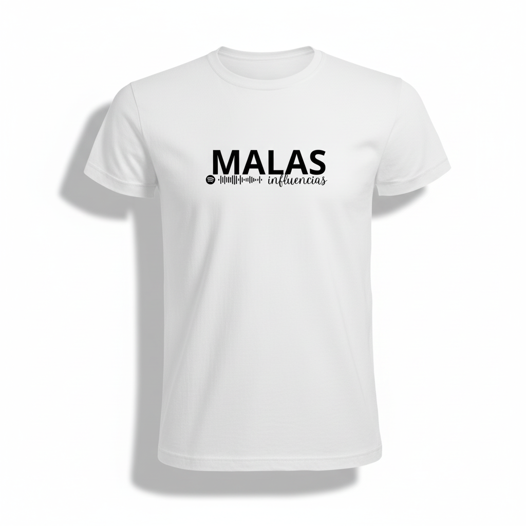 T-shirt Personalizada com Nome e Música Spotify - Rainha das Más Influências
